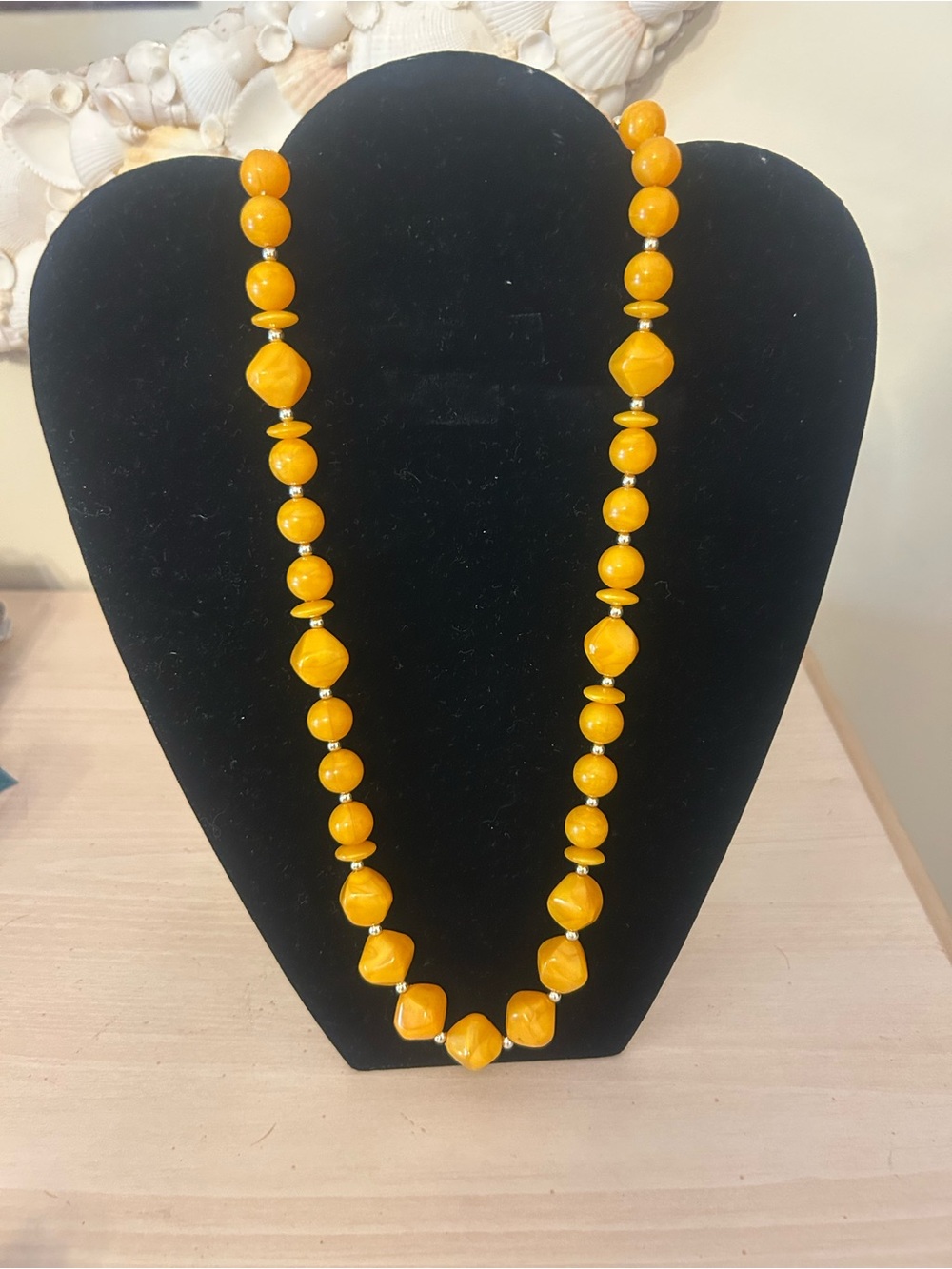 Mustard Yellow Bead Statement Necklace - Women Jewelry
